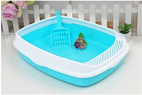 MagicMen Cat Litter Boxes Open Top Cat Litter Box Kit with Scoop Litter Box Kit System Cat Box (Blue)