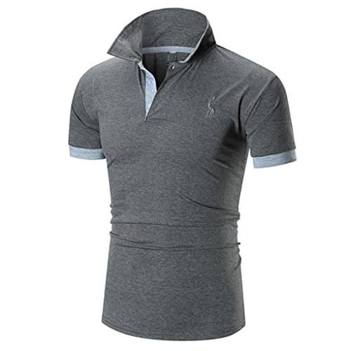 Summer Men Short Sleeve ☀Kstare Men's Classic Solid Soft Stretch Short Sleeves Polo T-Shirt