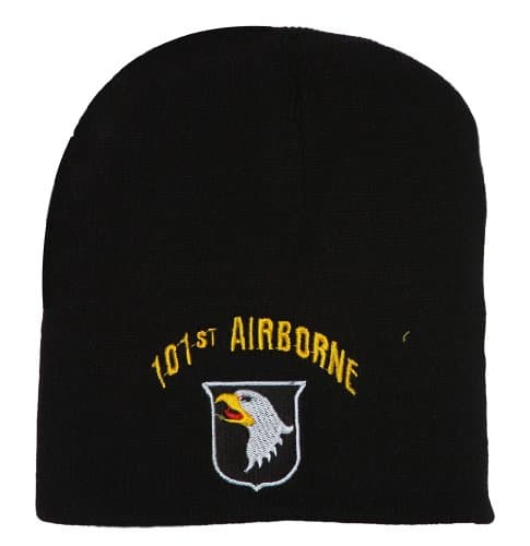 101st Airborn Black Short Beanie