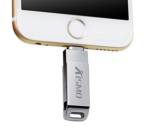 KISMO iPhone USB Flash Drive U Disk for iPad iPod with Extended Lightning Connector, 64GB External Storage Memory Expansion, Alloy Metal Casing