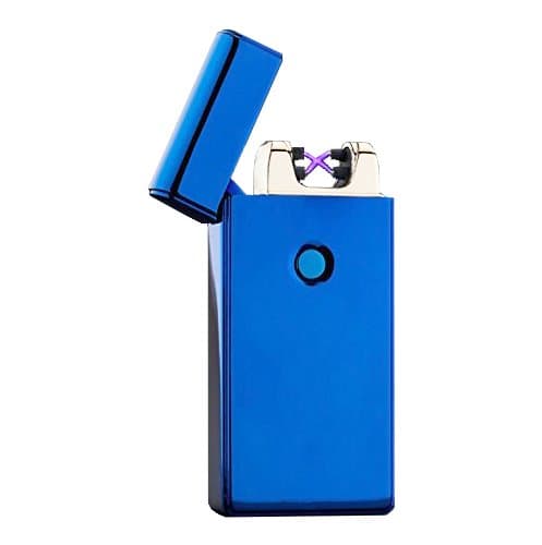 LightStrong USB Lighter in Innovative Design, Dual Arc, USB Rechargeable, Windproof, USB Cable Included, Elegant Gift Box[Blue]
