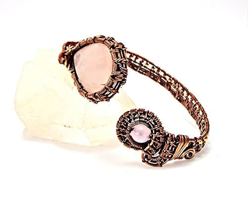 wire wrap rosr quartz bracelet