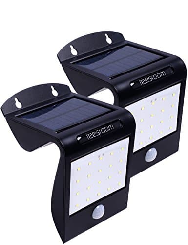 Solar Lights Outdoor Solar Motion Sensor Light Wireless Super Bright 20 LED Waterproof Heatproof Security Lamp Auto On/Off dusk to dawn Solar Powered for Yard Garden Driveway Step Black (2 pack)