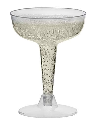 Toasted Drinkware Premium Hard Plastic Clear Two Piece 4 oz Champagne Glasses, 80 Count