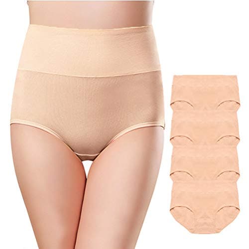 OUENZ Women's Cotton Underwear,Breathable Solid Comfortable High Waist Soft Briefs Panties for Women