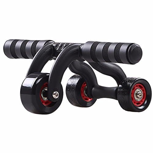 Ab Roller Wheel Triangular Support Abdominal Roller Core Abdominal Trainers Workout Fitness Exerciser With Knee Pad For Body Fitness Strength Training Yoga Gym