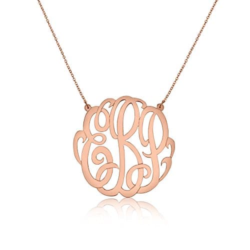 Personalize Script Monogram Rose Gold Silver Pendant - Up to 3 Initals Best Gift