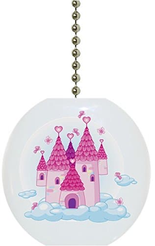 1828F Castle with Clouds Fairytale Ceramic Fan Pull