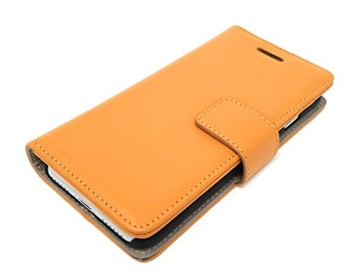 DFY Mobile Leather Wallet Case for Iphone 8/7 - with Protective cover and Magnetic Closure (Tan)