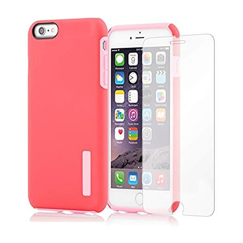 iPhone 6S Plus Case with Bonus Screen Protector 2 in 1 Pack Hybrid Dual Layer Full Body Protective Hard Armor Case for Apple iPhone 6 Plus / 6S Plus (Watermelon Red [5.5inch])