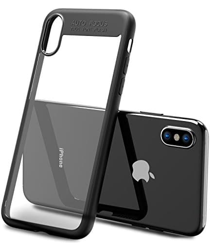 iPhone X Case, TraAcc iPhone X Crystal Clear Case Shockproof Cover Protective Air Space Technology Transparent Ultra Slim Fit Case for Shock Absorption Back-Transparent Bumper for Apple iPhon (black)