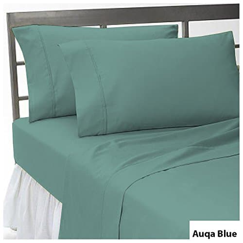 16-20 inches Extra Deep Pocket 4 PC Sheet Set Solid 100% Egyptian Cotton 450 Thread Count USA Bedding Sheet Set Size Twin XL Aqua Blue Color .