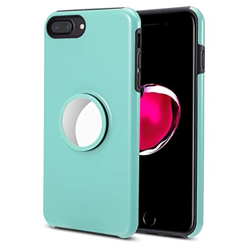 Misscase iPhone 8 Plus Case,iPhone 7 Plus Case with Kickstand, Slim Shockproof Drop Protection 2 in 1 Hybrid PC Covers Soft Rubber Bumper Protective Case [Fit Car Mount] for iPhone 7/8 Plus Green