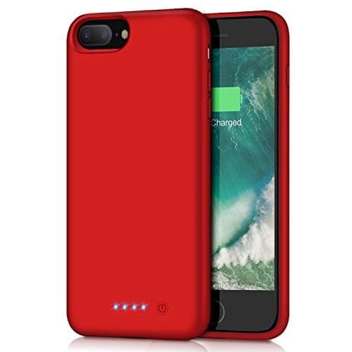 HETP Battery Case for iPhone 8Plus/ 7Plus/ 6s Plus/ 6Plus 8500mAh Portable Rechargeable Charger Case for iPhone 7Plus 8Plus Extended Battery Pack for iPhone 6s Plus 6Plus Charging Case【5.5inch】-Red