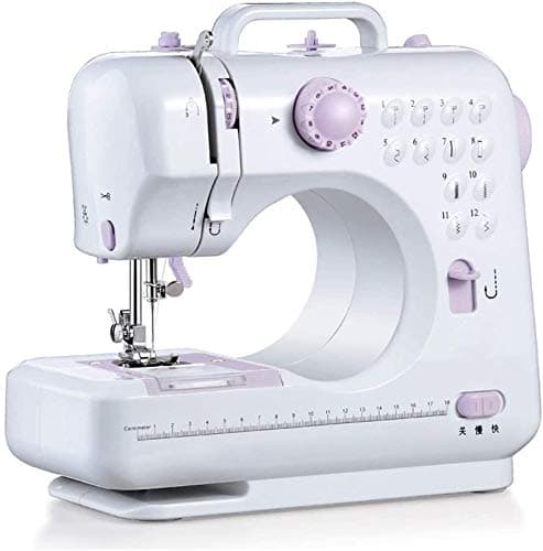 iSunday Compact Sewing Machine with 12 Stitch Patterns Foot Pedals and Lights for Home