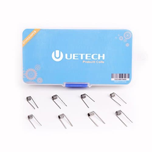 UETECH Prebuilt Coil Kit with 8 Different Types Prebuilt Coils(48pcs) and 10 pcs Organic Cotton