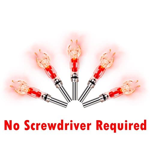 Woobud Led Automatic Lighted Nocks for Compound Bow Arrows with Switch Button (No screwdriver required) .244 Inside Diameter Red (5-Pack)