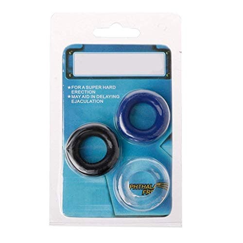 BSXEK TSHIRT Best 3pcs Vibration Delay Ring Silicone Massage Ring