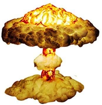 LYB 3D Mushroom Cloud Explosion Lamp, Nuclear Explosion Atomic Bomb Model Volcano Decoration Lamp, LED Decorative Art Table Lamp