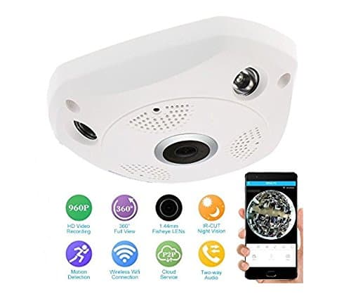 Maxxlite Full HD WiFi Smart Security Camera| 360 Viewing Area |Night Vision | Two-Way Audio Panoramic Camera