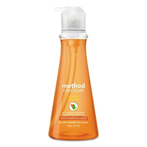 Method 00735 Dish Soap, Clementine, 18 oz Pump Bottle