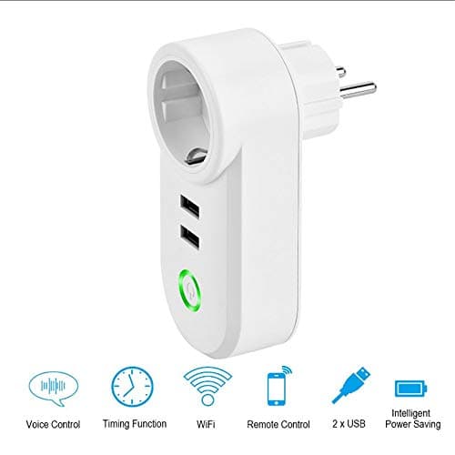 QUARKJK WiFi Smart Socket Timing Socket Wireless Smart Home Remote Control Alexa Intelligent Voice European Regulations