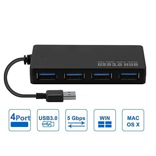 4-Port USB 3.0 Ultra-thin Data Hub for Macbook, Mac Pro / mini, iMac, Surface Pro, XPS, Laptop, USB Flash Disk, Mobile Hard Disk, etc.