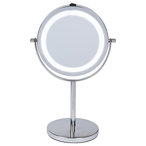 Vanity Mirror, Oval Makeup Mirror with 10x Magnification and Variable Led Light Settings By ViEr