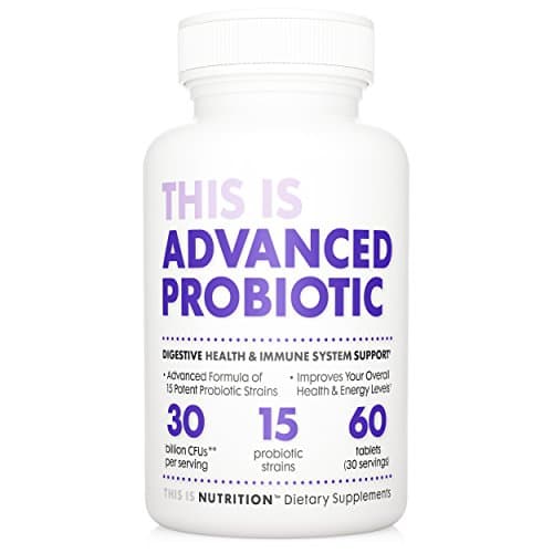 Advanced Probiotic - 15 Probiotic Strains and 30 Billion CFUs Per Serving from This Is Nutrition - Probiotics for Women and Men to Improve Digestive Health and Immune System Support