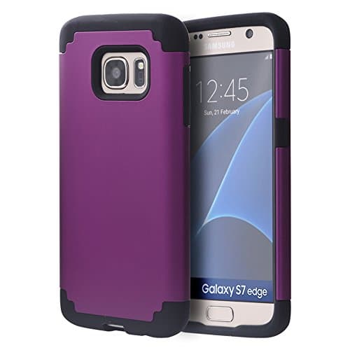 Galaxy S7 Armor Case, X-Master® [Shock Absorption] [Minimalism Series] Hybrid Dual Layer Armor Defender Protective Case Cover for Samsung Galaxy S7 5.1 inch (2016) (black+purple)