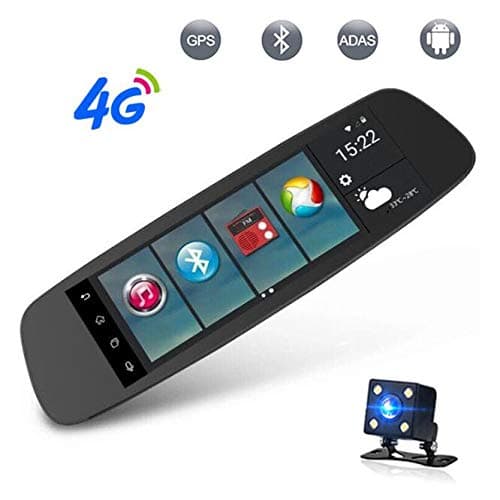 8" 1080P Dual Dash Camera 4G Touch IPS Screen Car DVR Dash Cam 170° Wide-Angel Lens Rear View Reversing Mirror GPS Bluetooth WIFI Remote Monitoring Android 5.1