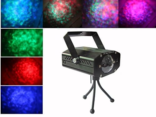 LED Projector Laser Light , LUOLI Mini Water Wave Auto Flash RGB Led Stage Lights Sound Activated for DJ Disco Party Home Show Birthday Party Wedding --Stage Lighting with Remote Control --Black
