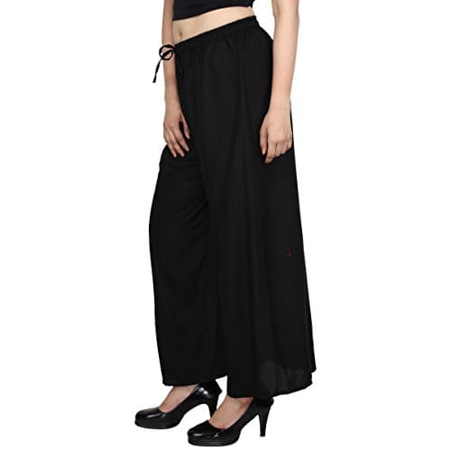 Women's Plain Rayon Plazzo Pants Free Size