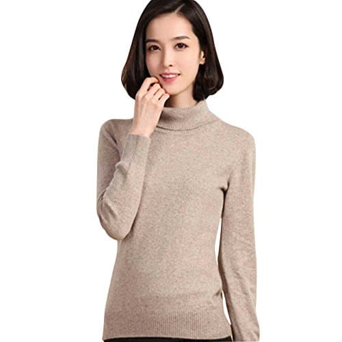 Wome's Cashmere Sweater Pullover High Collar Turtleneck Solid Color Basic Long Sleeve Sweater Tops Blouse