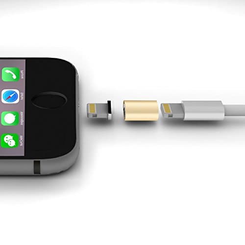 Apple Snap It Magnetic 8 Pin Lightning Charging Connector Adapter for iPhone 5, 5C, 5S, 6, 6 Plus, iPad, iPad Air, Mini, iPod (Gold)