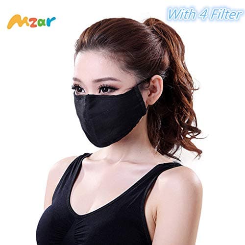 Mzar Dust Mask Pollution With 2 Filter,Layer Protection from Exhaust Gas Anti Pollen Allergy Washable Environmentally Friendly PM2.5 Half Face Mask Men Women (Cotton Mask)