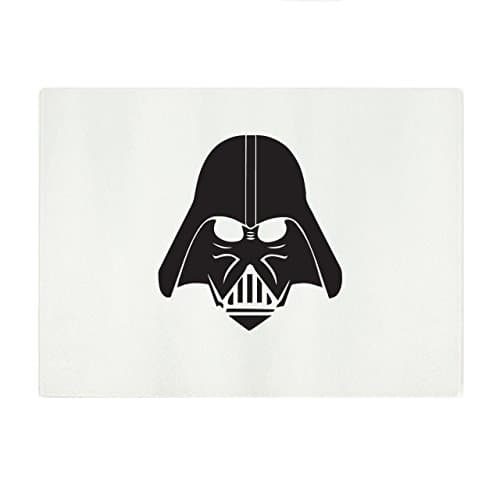 Abby Smith, Darth Vader Silhouette Rectangular Glass Cutting Board - Large - 11" x 15.5"