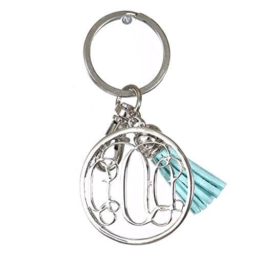 Personalized Monogrammed Alphabet Initial Letter Keychain, Key Ring, Bag Charm w/Tassel