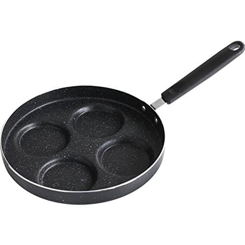 Coated Nonstick 4-Cup Egg Cooker Pan - Pancake Maker Non Stick Frying Pan, Innovative & Elegant Design By BANFANG (black)