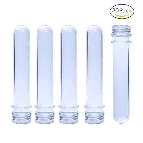 OTRMAX 40ml Clear Plastic Sample Test Tubes Empty Bottles with Caps (20pcs)