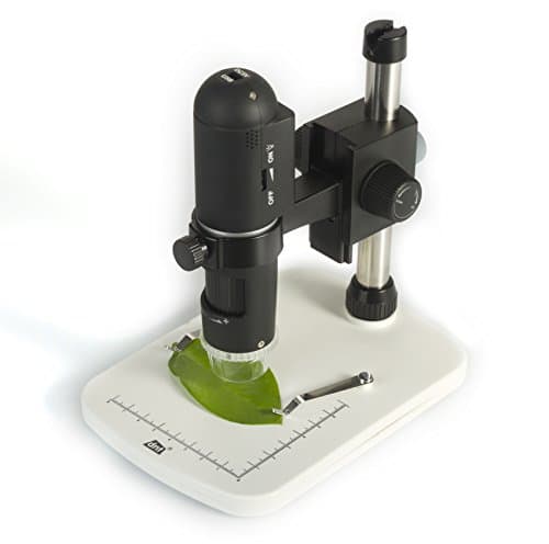 GERI 720P HD Wifi Digital Microscope for iOS/Android/PC, Measurement on PC, Adjustable Focus and Magnifications (up to 200x), Battery Powered, Professional Detector Stage etc