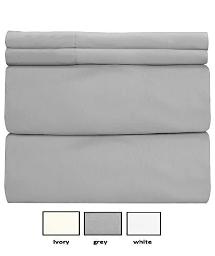 COT PRINTS 400 Thread Count 100% Cotton Sheet Set, Queen Sheets Set, 4-Piece Long-staple Combed cotton sheets, Bedsheet set, Breathable Soft, Silky Sateen Weave, 14" deep pocket (Grey)