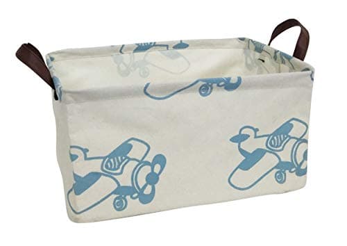 CLOCOR Rectangular Storage Basket,Collapsible Cute Pattern Storage Bin,Waterproof Coating Storage Box with Handles for Home Organization,Toy Organizer,Shelf Basket (Blue Glider)