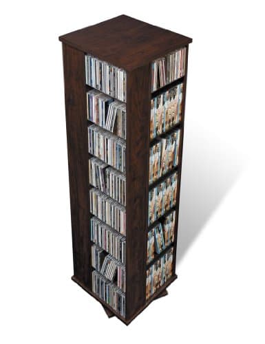 Prepac Large Four-Sided Spinning Tower Storage Cabinet Espresso