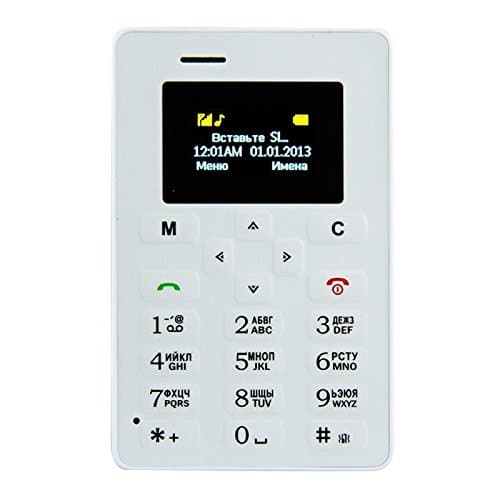 Generic AIEK M5 Card Mobile Phone, Network: 2G, 4.5mm Ultra Thin Pocket Mini Slim Card Phone, 1.0 inch LED Display, QWERTY Keyboard, Support TF / Micro SD Card up to 16GB, Bluetooth, FM(White)