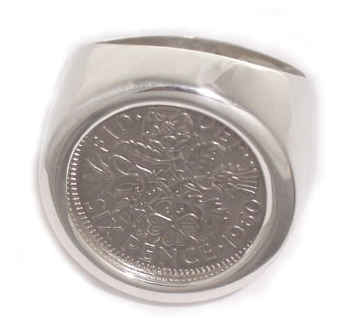 Sixpence Coin Ring 6-15