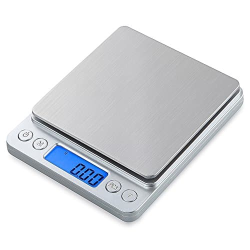 Ehomely Digital Kitchen Scale Cooking Scale and Baking Scale, Multifunction with Range From 0.0035oz (0.1g) to 4.4lbs, Stainless Steel Food Scale with LCD Display (Batteries included)