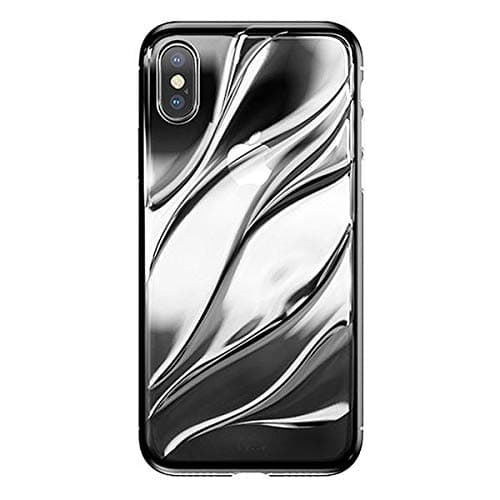 Baseus Water Modelling Shockproof Phone Case for iPhone X/Xs Ultra Thin Silicone Soft TPU Back Cover (Black Transparent)