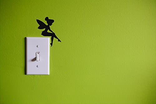 Bermuda Shorts Graphics Tinkerbell Matte Black Wall or Light Switch Cover Decal, Bedroom, Living Room, Any Room Wall Art, Home Decor, Custom Vinyl