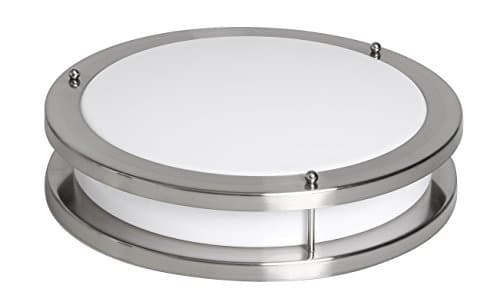 GLOBALUX LIGHTING 14" Ringed Decorative Ceiling Light, (1) 17W LED Module, 90+ CRI, , 120V Triac Dimming, Acrylic Lens, Nickel Satin